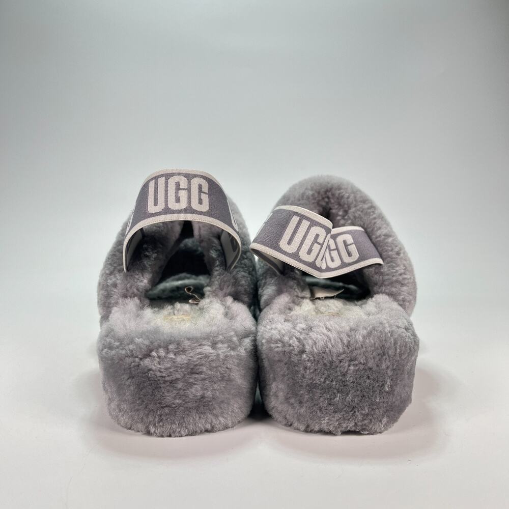 UGG Oh Yeah Slide Gray Sheepskin Comfort Platform Sandals 1107953 Women's Size 7 - Picture 5 of 10